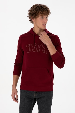 U.S. Polo Assn. Erkek Regular Fit Kapüşonlu Bordo Basic Sweatshirt 50315663-VR014