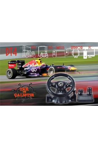 Kontorland Dt4 Ps4/ Ps3/ Pc/ Swıtch/ Androıd Için Tak Çalıştır Direksiyon Seti