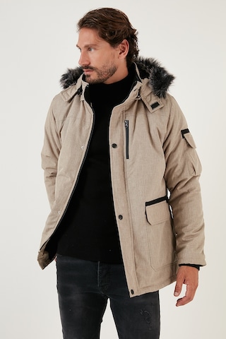Buratti Peluş Astarlı Suya Ve Rüzgara Dayanıklı Soğuk Geçirmez Slim Fit Erkek Mont 5711051 Taş
