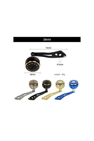Jeehugo Metal Baitcasting Makineye Uyumlu 38mm Altın Metal Toplu Tek Kollü Manivela, 8 5mm Bağlantı, Dayanıklı Konstruksiyon