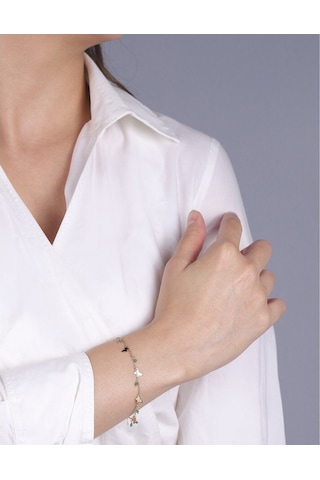 Diamond Line - Gülaylar - Sarı Altın 14 Ayar Kelebek Bileklik Standart N11.21824 Sarı Altın