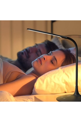 Taotronics Dokunmatik 3 Renk Işıklı Parlaklık Ayarlı Taşınabilir Esnek LED Masa Lambası Siyah