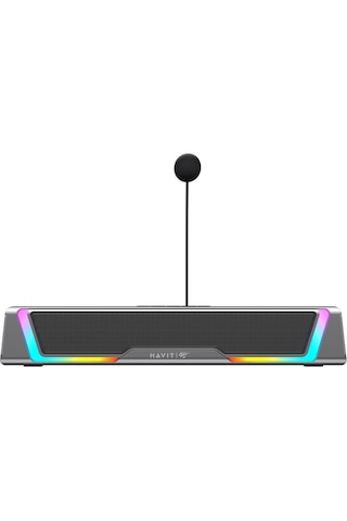 Havit Sk221 Rgb Işıklı Gaming Soundbar, Oyuncu Hoparlörü - Bt 6.0 Ve Usb, Çıkarılabilir Mikrofonlu