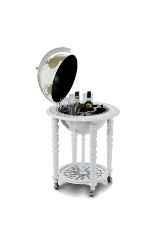 Zoffoli Elegance White Gold Haritalı Dünya Bar Servis 58x93cm Altın - Beyaz