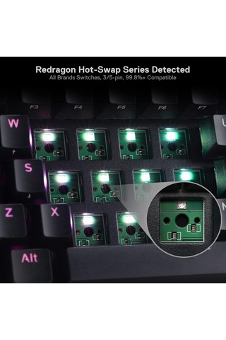 K530 Pro Draconic%60 Bt Türkçe Q Klavye/kablolu / 2,4 Ghz Kablosuz Mekanik, 61 Tuş, Hot-swap Özellikli Rgb Oyun Klav