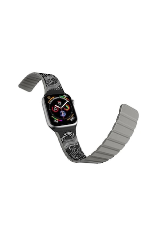 Watch 7 41mm Uyumlu Kordon Youngkit Technology Magnetik Tak Çıkar Silikon Strap Kayış Siyah