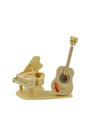 Ahşap Piano Ve Gitar 3d Bulmaca Puzzle Yapboz 50 Parça - Fc334