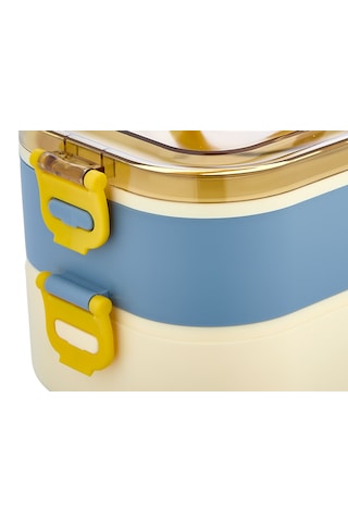 Yeni Nesil Sefer Tası Lunch Box Beslenme Kabı Saklama Kutusu Mavi