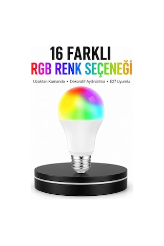 Renk Değiştiren Rgb Led Ampul 16 Renk Uzaktan Kumandalı 2025 Mode