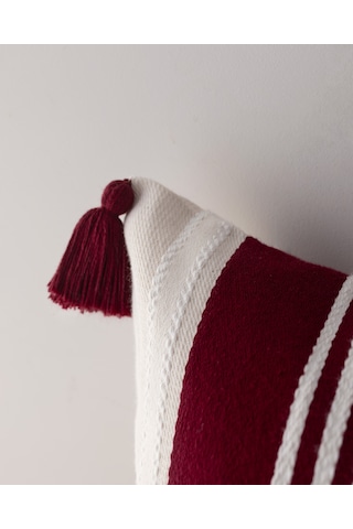 Madame Coco Virlet Kırlent Kılıfı - Kırmızı/bej - 45x45 Cm Kırl0000000073