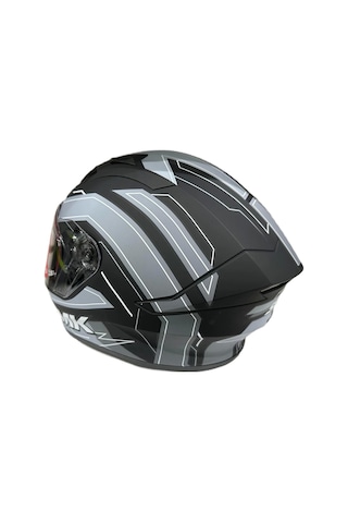 Smk MA261 Stellar Bolt Kapalı Kask Gri Mat Siyah