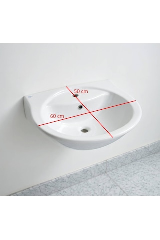 Ideal Standard - Lavabo Batarya Delikli 50x60 Cm Beyaz - G906861-