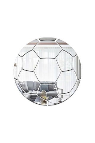 Sones 20cm Futbol Akrilik 3d Duvar Çıkartmaları Kendinden Yapışkanlı Ev Arka Plan Duvar Dekorasyonu Ayna Macunu Gümüş Diğer