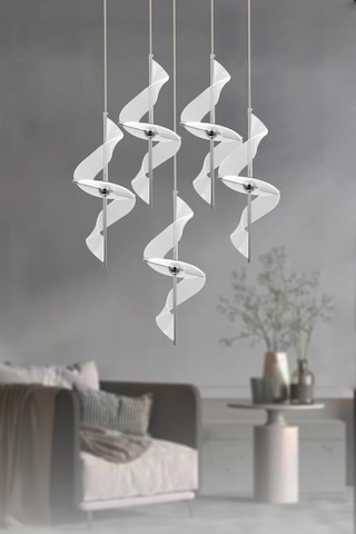 Eray Aydınlatma 8270-4+1 5li Krom Sarkıt Led Avize Krom