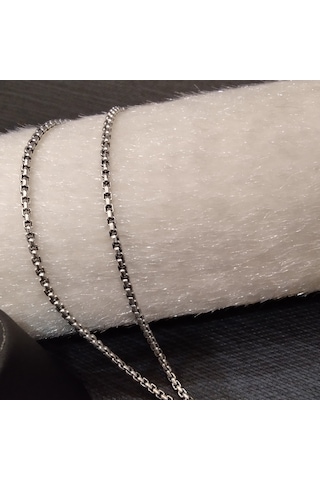 925 Ayar Gümüş Erkek Kolyesi-uzunluk Seçenekli-şık Tasarım-65cm/3mm Gümüş