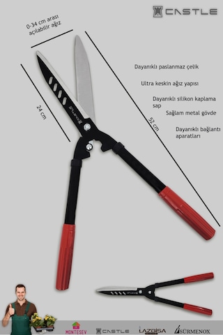 Lz-k27 Çimen Makası Çim Çit Kesme Makası Budama Makası