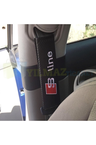 Audi S Line Logo Arma Emniyet Kemer Pedi Nakış Karbon 2 Adet