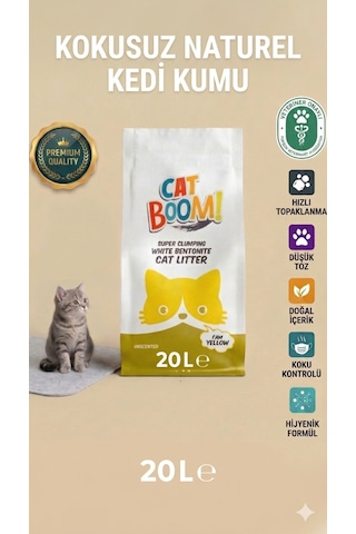 Kokusuz Naturel Bentonit Kedi Kumu 20 Lt
