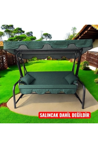 3 Kişilik Salıncak Lüks Kılıf Seti 10cm Süngerli Yeşil