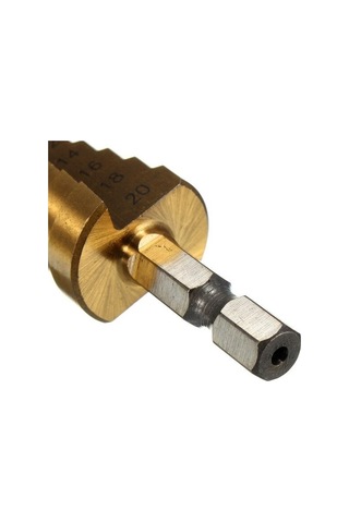 Ccgloball 3-12mm/4-12mm/4-20mm Hss Düz Yuvası Adım Matkap Ucu Titanyum Kaplamalı Ahşap Metal Delik Çekirdek Konik Matkap Aracı Seti