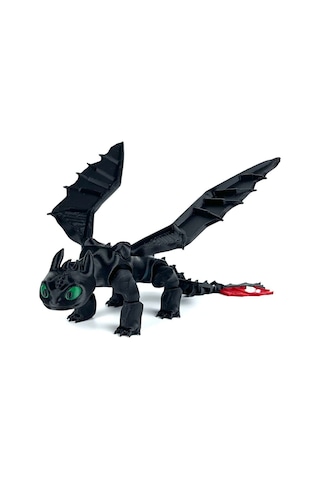 Dişsiz Toothless Ejderhanı Nasıl Eğitirsin Hareketli Figürü - 20 Cm 1 Adet Siyah Hayatvesanat