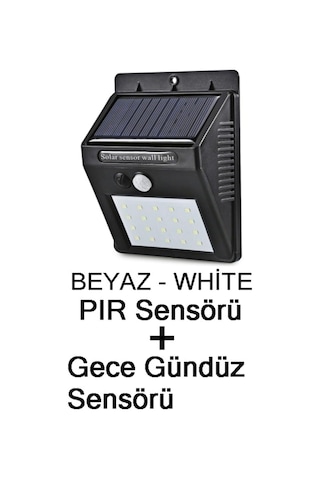Pır Cdr Dim Sensörlü 20 Led Solar Güneş Enerjili Su Geçirmez Duvar Lambası