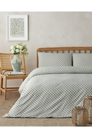 English Home Chic Bloom Kolay Ütülenir Çarşaflı Çift Kişilik Nevresim Takımı 200x220 Cm Yeşil Yeşil