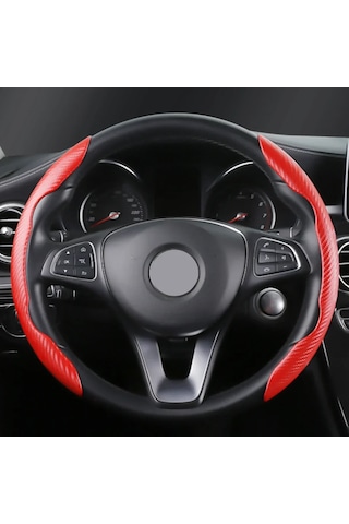 7 Renk Karbon Fiber Direksiyon Kapağı Bölümlü Koruma Anti Kayma Red Kırmızı