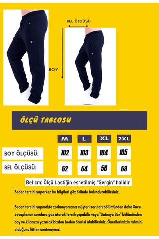 Marco Ferry Erkek İndigo 3 Iplik Kışlık Eşofman Altı Edy201302i İndigo