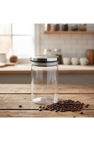 Deconox 450ml Vakumlu Metal Kapaklı Borosilikat Cam Kavanoz 8.5cm 12cm 1 Adet Sku: Smg8690010236999 Açık Gri