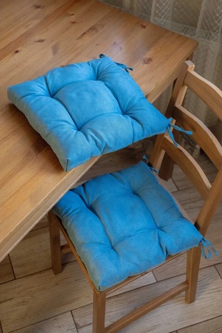 Slavıca Sandalyeye Takılan Bağcıklı Kare Yastık 40x40cm 363124950 Koyu Mavi