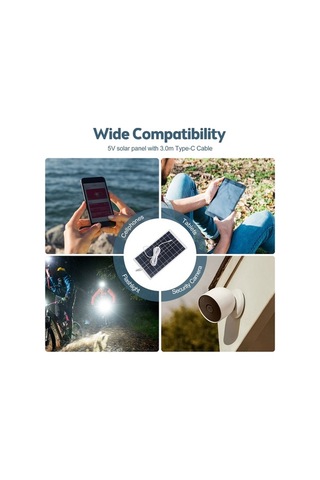 Pazly Yüksek Verimli Monokristal 8w Güneş Paneli - Ipx6 Su Geçirmez, Taşınabilir, Type-c, 290x160mm