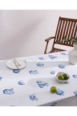 Madame Coco Margoux Masa Örtüsü - Lacivert/beyaz - 140x200 Cm 8684427305546 Çok Renkli