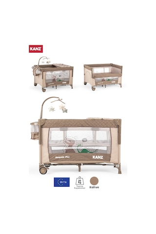 Kanz Sleepside +plus Anne Yanı Park Yatak Kahve - Yatak Hediyeli