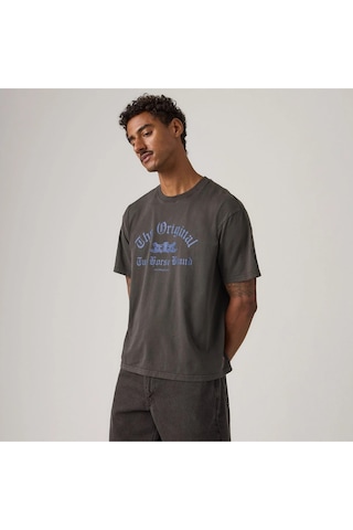 Levi's Erkek Grafik Desenli Bol Kesim Gri Tişört - 004h0-0017