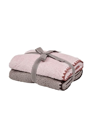 Doqu Home Harmony Seren 2'li Yüz Havlusu Seti 50 X 90 Cm - Pudra / Bej Çok Renkli