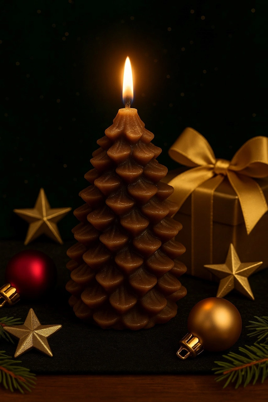 Romantik Ortam Işığı Rustik Dekor Kozalak Şekilli Mum El Yapımı Doğal Çam Kozalağı Mum Hediye 10x7cm Çok Renkli