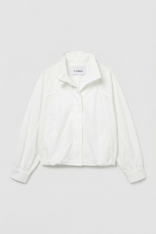 Itsbasic Kadın Beyaz Renk W5 Oversize Özel Organik Kumaş Tasarım Gömlek Ceket
