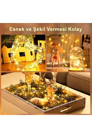 10 Metre Sarı 100 Led Işıklar Peri Işıkları 8 Mod Rgb Işıkları Işık Peri Dize Işıkları Tel Fonksiyonlu Süsleme İnce Telli Aydınlatmalı Şerit Led Yılbaşı Işık Yılbaşı Süsü