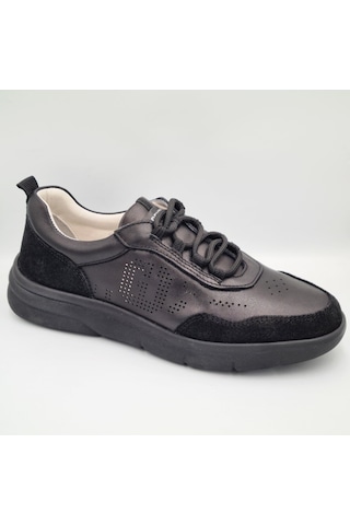 Greyder 34590 Siyah Hakiki Deri Kadın Günlük Casual Sneaker Siyah