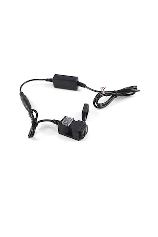 Vkemall Motorcycle Ve Elektrikli Bisiklet İçin 9-90v Su Geçirmez, Anahtarlı, Çift Usb 2.1a+1a Araç Şarj Cihazı, Siyah Cd-3022