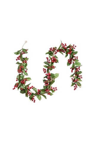 Yenigeldi 1 Adet Kokina Red Berry Yılbaşı Çelenk, Ev Şömine Parti Kış Noel Yılbaşı Süsü, Yeşil Genel