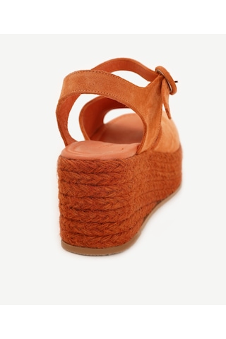 Yargıcı Platform Taban Deri Espadril 25ykay4030x 582 Turuncu