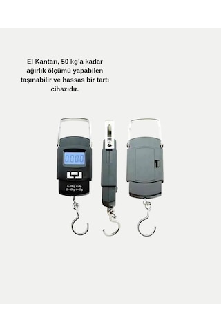 Portatif Dijital El Kantarı Bavul, Paket Tartı 50 Kg Portatif Dijital El Kantarı Bavul, Paket Tartı 5