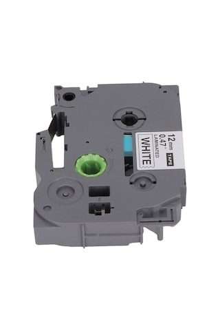 Yunboo 12mm Su Geçirmez Etiket Bantı 8m - Brother Pt-e100/d210/d450 Uyumlu - Beyaz Üstü Siyah Yazı - Dayanıklı Yapı - Pe Poşetli 1 Adet 1