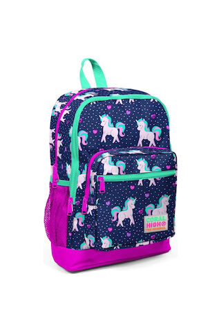 Coral High Mor Unicorn Kız Çocuk İlköğretim Okul Sırt Çantası Ve Beslenme Çanta Seti