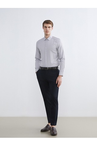Lcw Busıness Antrasit Slim Fit Uzun Kollu Çizgili Erkek Gömlek