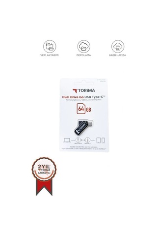 Özel Üretim Cihaz Bilgisayar Okul Usb Flash Bellek Type C Otg Çift Sürücülü 64gb Siyah
