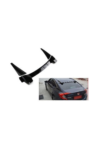 Autogp Honda Civic Fc5 Cam Üstü Spoiler Typer Model Siyah Boyalı 2016 / 2021 Bgr-1121-fc-rt