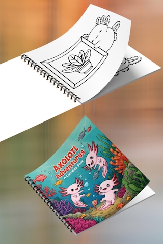 Cozy Axolotls Aksolotlar Bold And Easy 20 X 20 Cm Büyük Boyama Kitabı